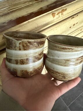 Handcrafted Studio Pottery Tumbler Set of 2 – Rustic Stoneware Cups